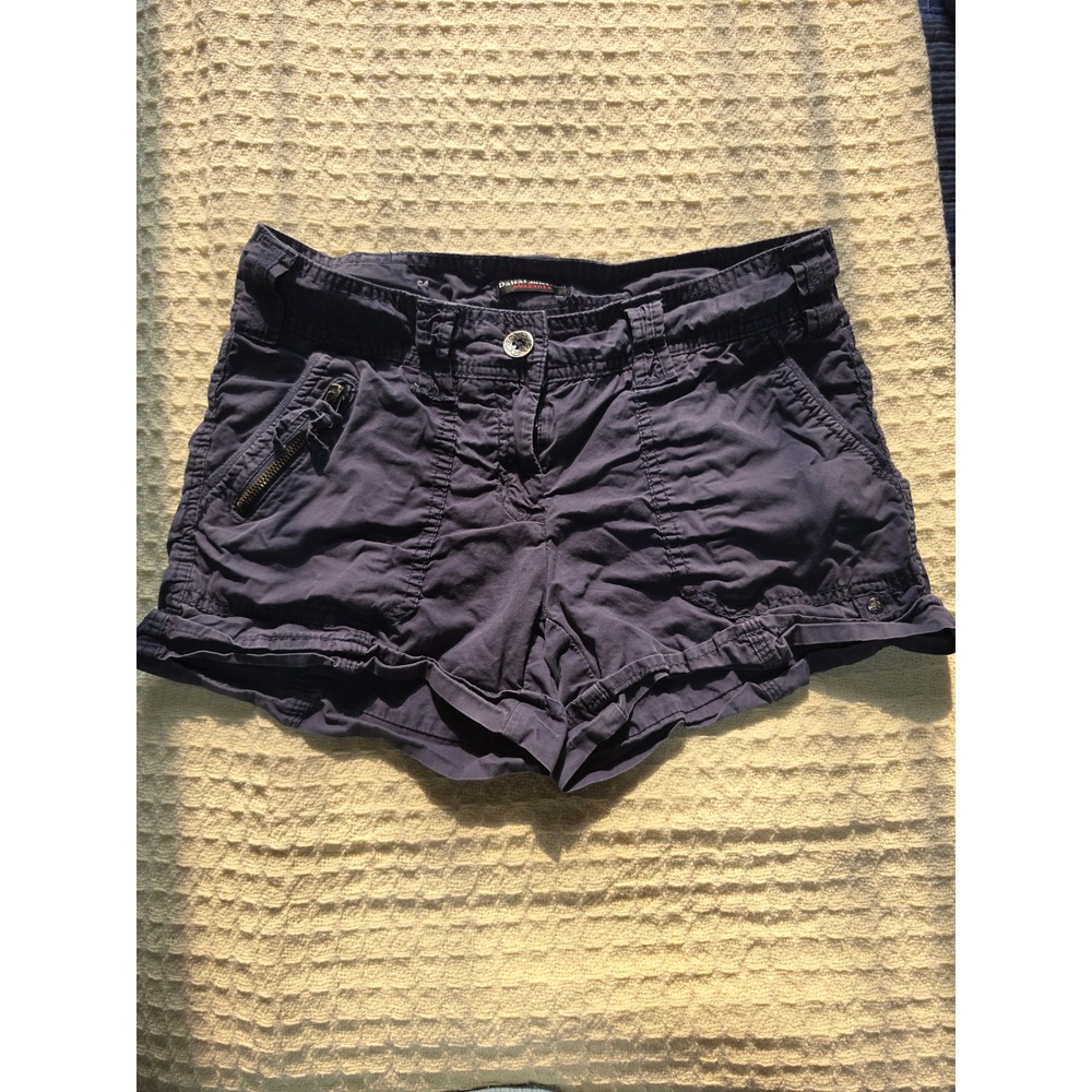 Dalia Collection blue Cotton Utility Shorts Modern Fit Size 2 Multi Pocket